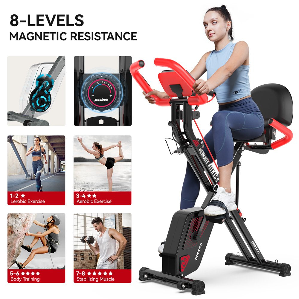 Vélo d'entraînement pliable Pooboo 3 en 1 pour la maison, supportant jusqu'à 136 kg (300 lb).