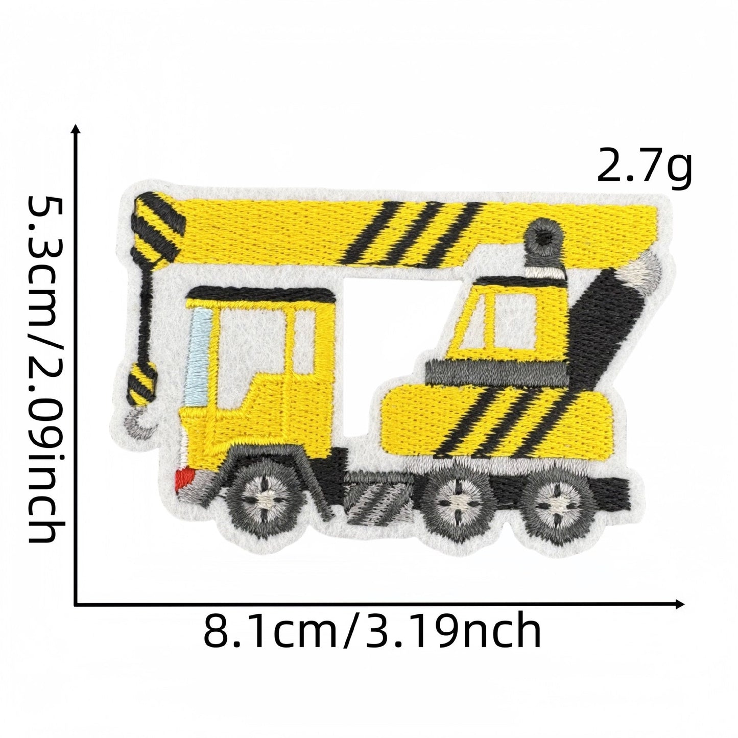 construction vehicle embroidered patches excavator truck iron on
