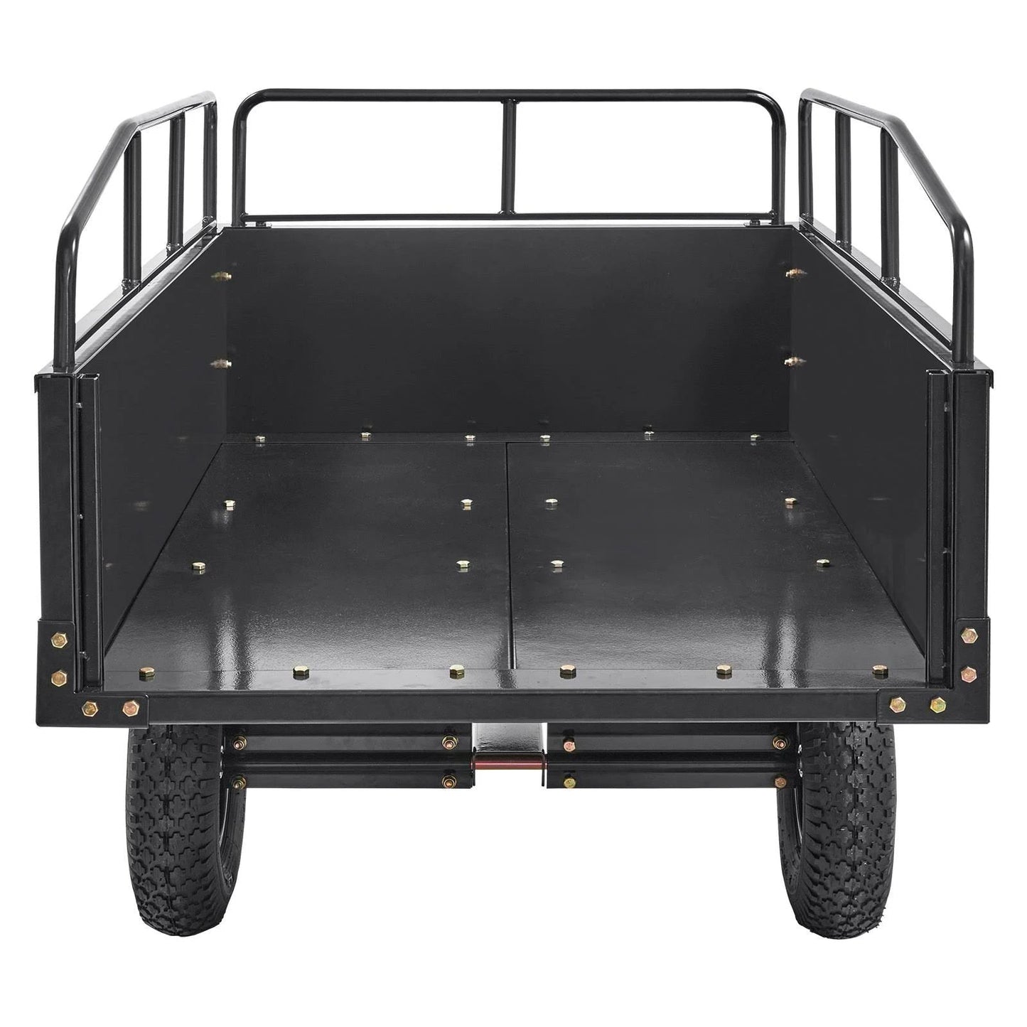 Remorque basculante VEVOR robuste pour VTT, chariot en acier, 750 livres, 15 pieds cubes, remorque utilitaire de jardin avec côtés amovibles pour quad - Fabriqué aux États-Unis