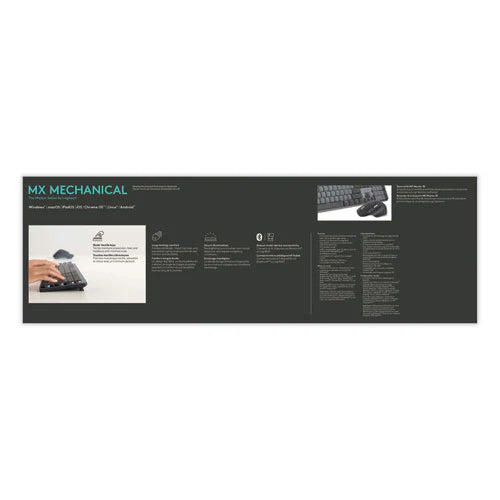 2026 Clavier Mécanique Sans Fil MX Mechanical Performance – Rétroéclairé, Touches Basses, Ergonomique, Connectivité Multi-Appareils, Finition Graphite