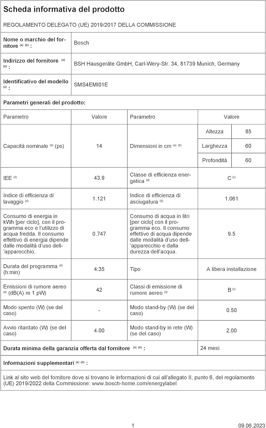 2026 Bosch SMS4EMI01E – Lave-Vaisselle Série 4, 14 Couverts, Silence Plus 42 dB, Inox, Édition Limitée