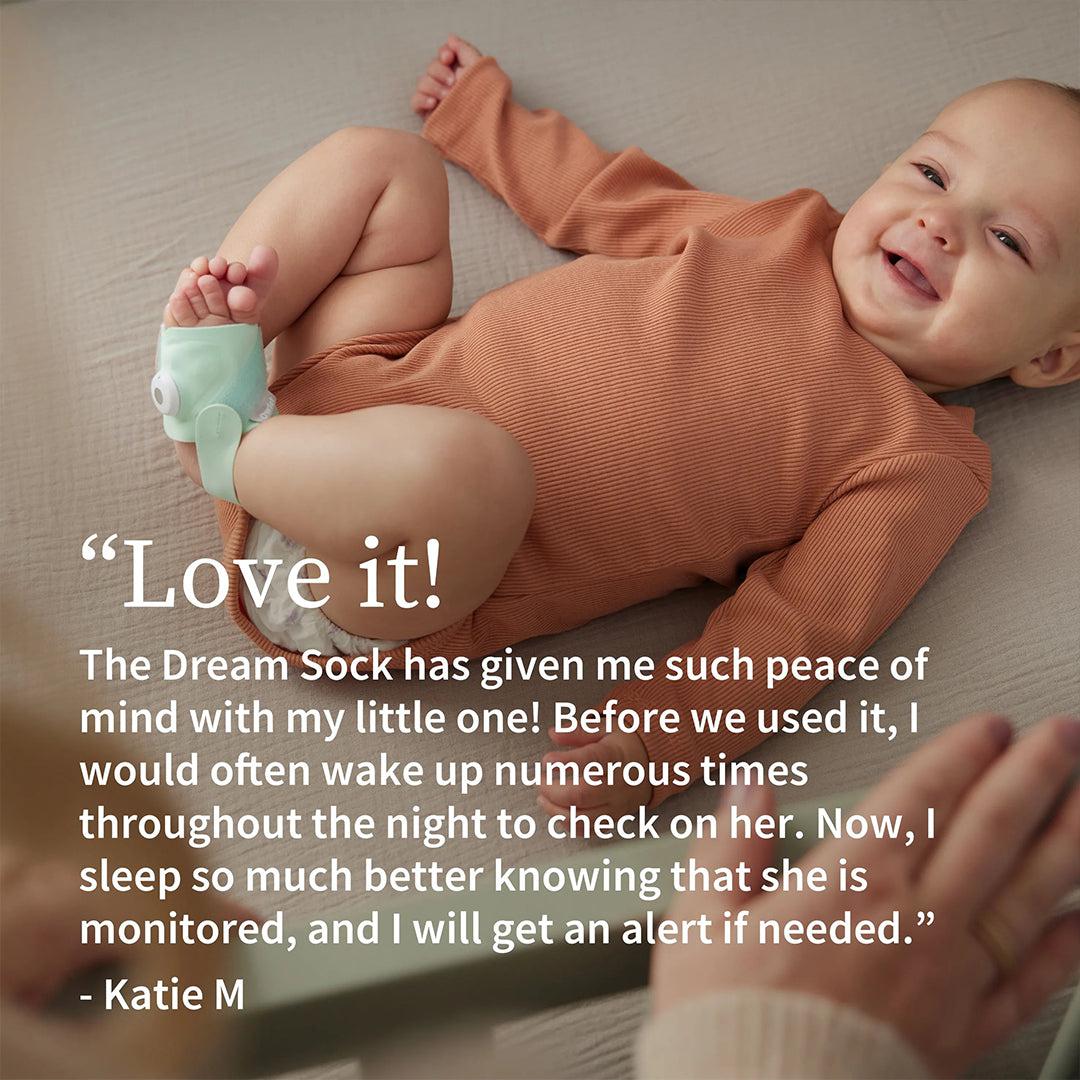 2026 Owlet Dream Sock™ – Moniteur Bébé Intelligent avec Surveillance en Temps Réel du Pouls, de l’Oxygène et du Sommeil – Couleur Rose Poudré