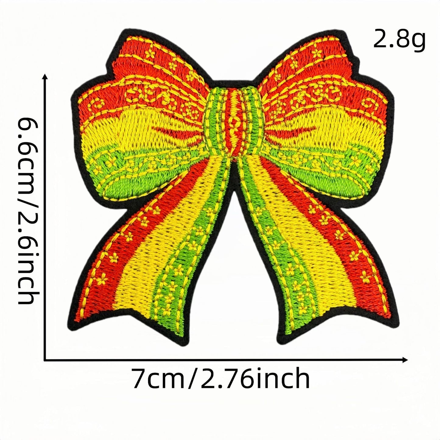 bow embroidered patches iron on multicolor