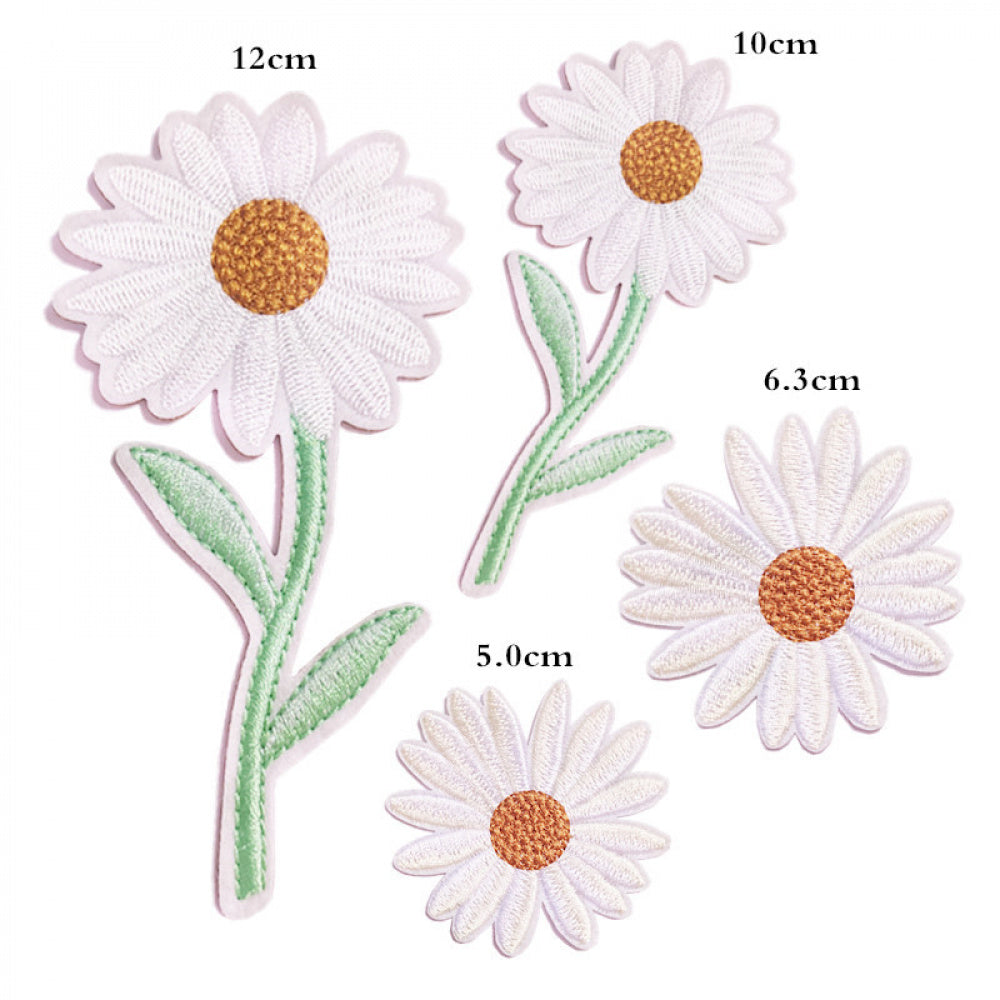 daisy embroidered patches flower design iron on