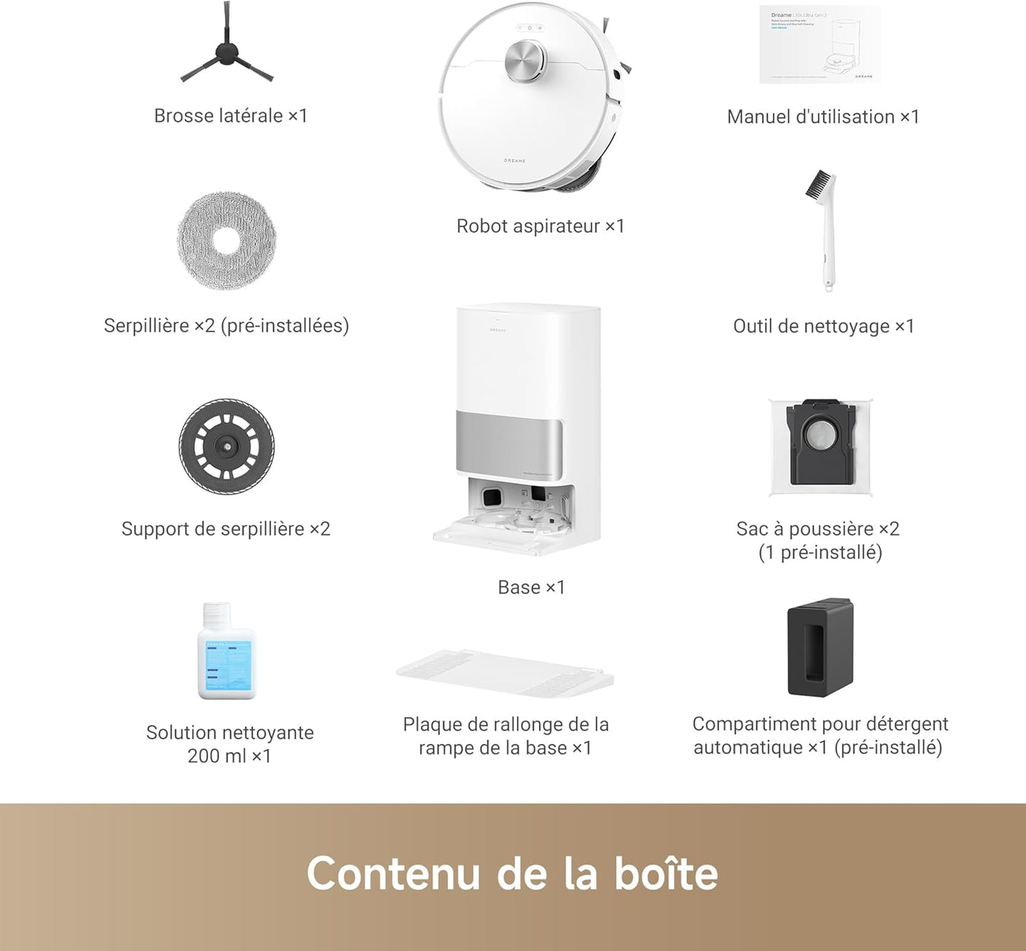 L10s Ultra Gen 2 Robot Aspirateur Laveur 10 000 Pa, Technologie MopExtend RoboSwing, Base Entièrement Automatique, Mode Animaux, 32 réglages de niveau d'eau, Système de lavage des sols DuoScrub
