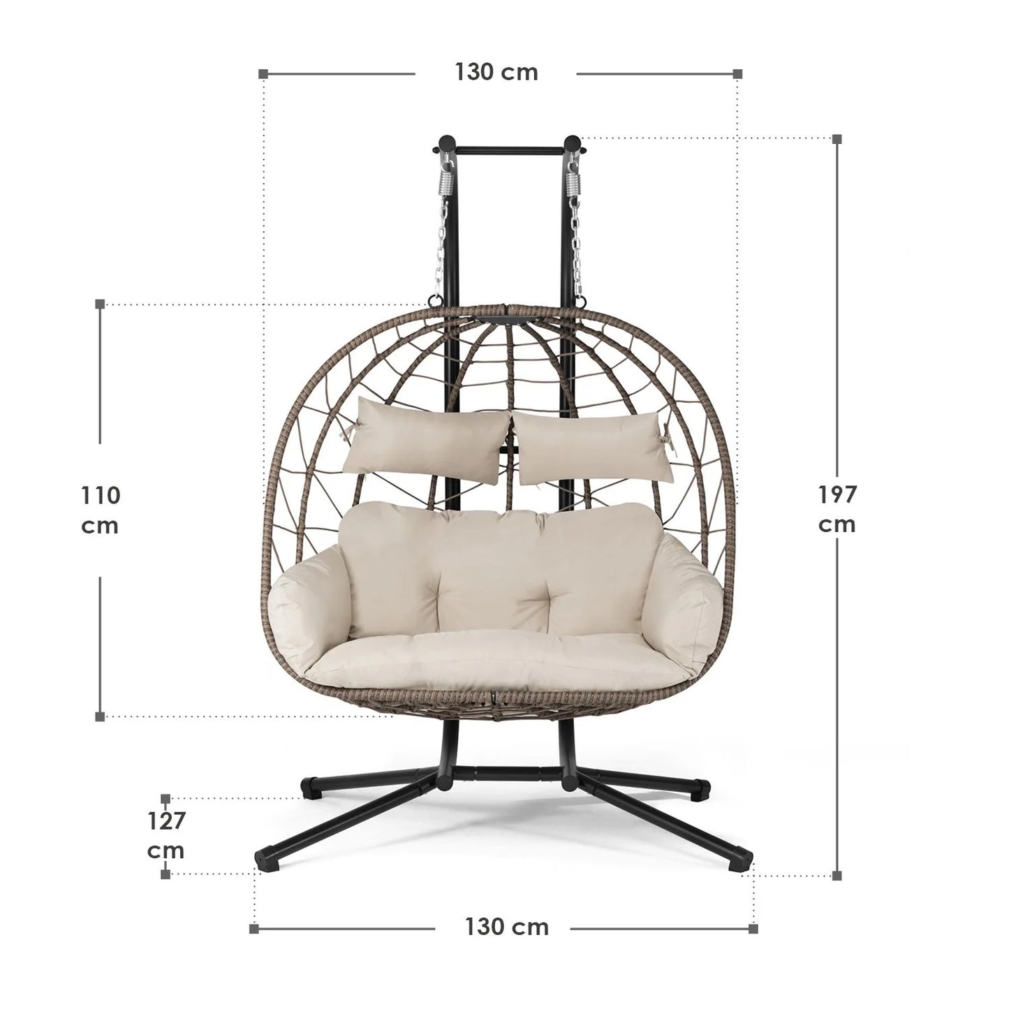 Fauteuil suspendu double en polyrotin Aria 2026
