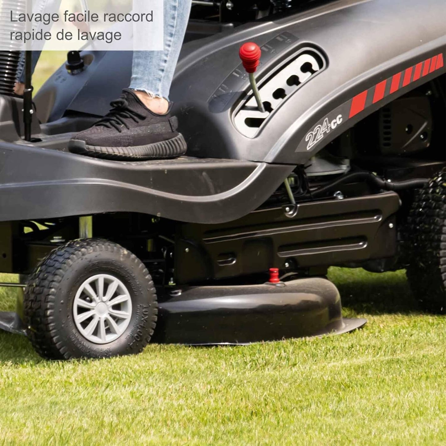 Scheppach Tondeuse à Gazon autoportée MR224-61 – Moteur 4 Temps 5,0 KW – 6,8 CV - Largeur de Coupe 61 cm – Hauteur de Coupe réglable sur 5 Positions – Démarrage électrique