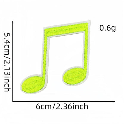 colorful music note embroidered patches iron on