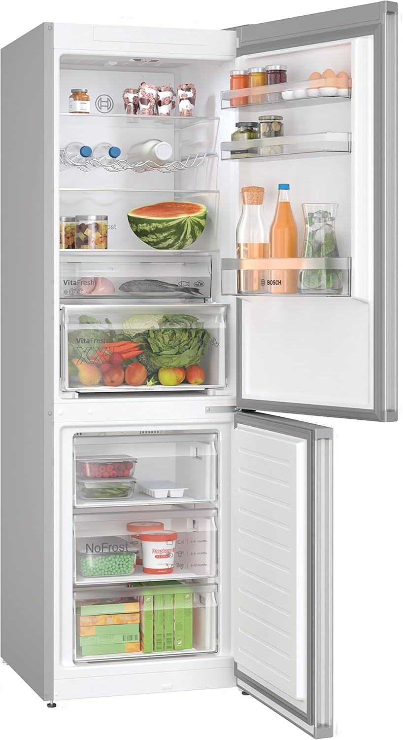 KGN367LDF- S&eacute;rie 4,R&eacute;frig&eacute;rateur combin&eacute; pose-libre,186 x 60 cm,Inox
