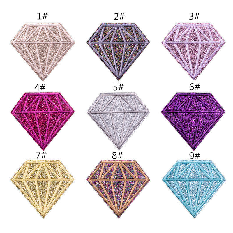 colorful diamond embroidered patches iron on