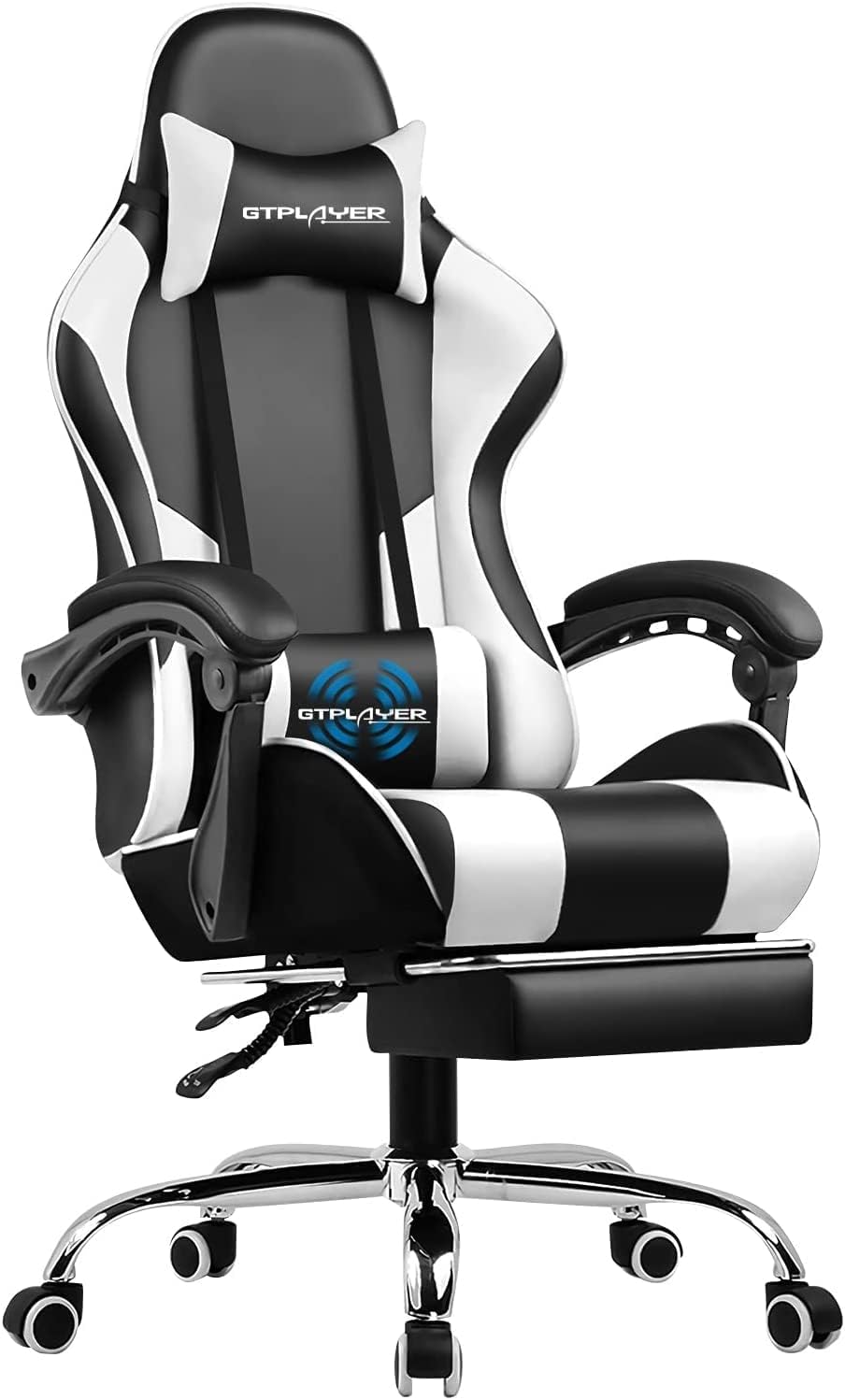 Chaise de jeu GTPLAYER 2026, chaise d'ordinateur avec repose-pieds et soutien lombaire, hauteur réglable