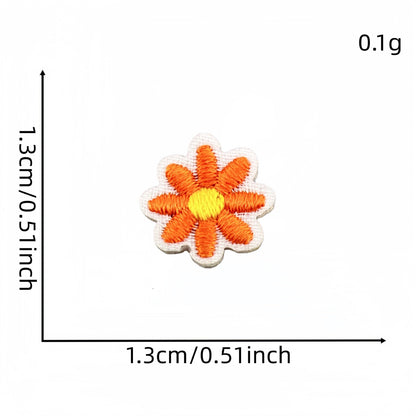 daisy flower embroidered patches multicolor floral set iron on