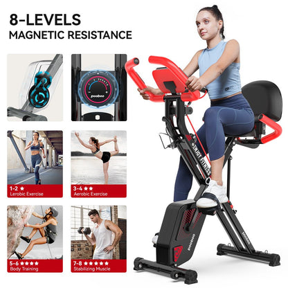 Vélo d'entraînement pliable Pooboo 3 en 1 pour la maison, supportant jusqu'à 136 kg (300 lb).