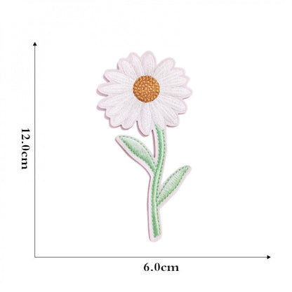 daisy embroidered patches flower design iron on