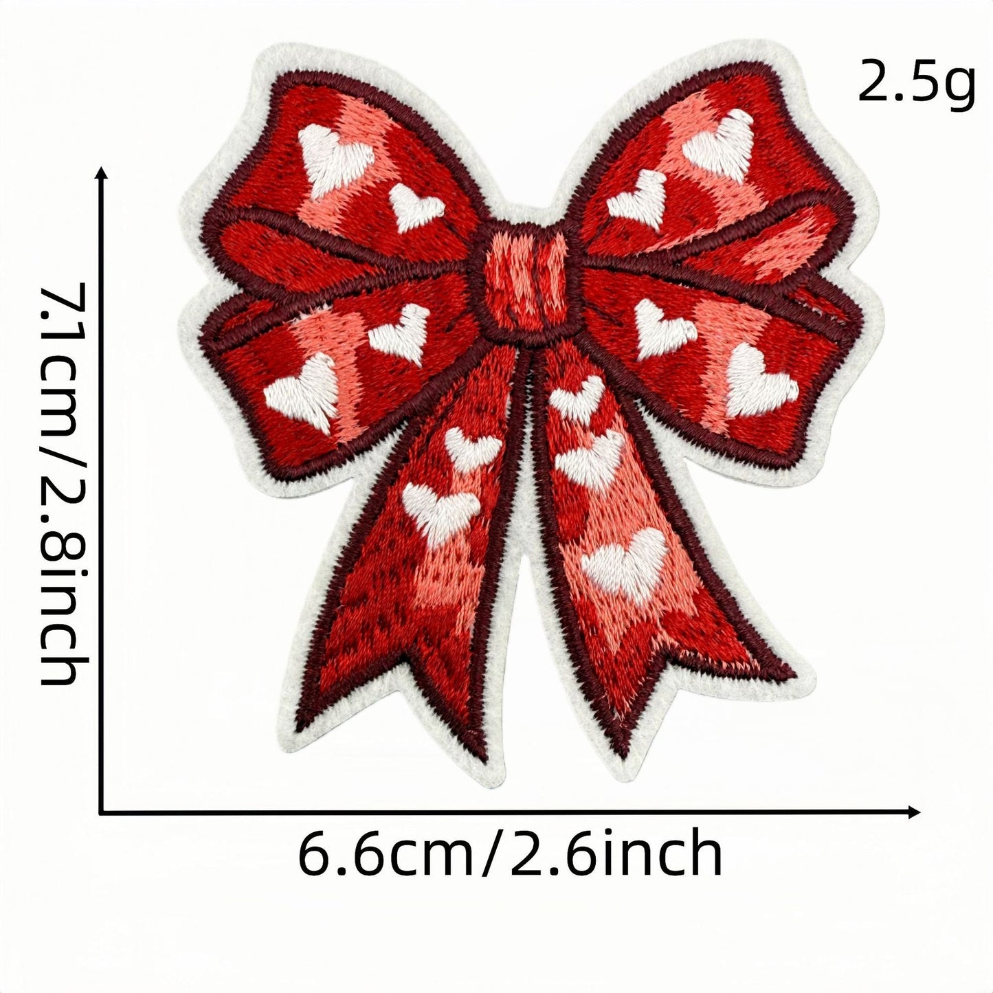 red bow embroidered patches iron on multicolor