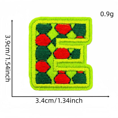 colorful alphabet embroidered patches A to Z letter design iron on