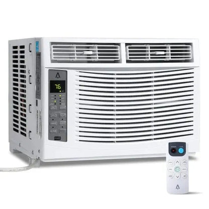 Climatiseur de fenêtre 2026  avec filtre réutilisable et commandes, 6 000 BTU, 115 V~, adapté aux pièces jusqu'à 250 pieds carrés.