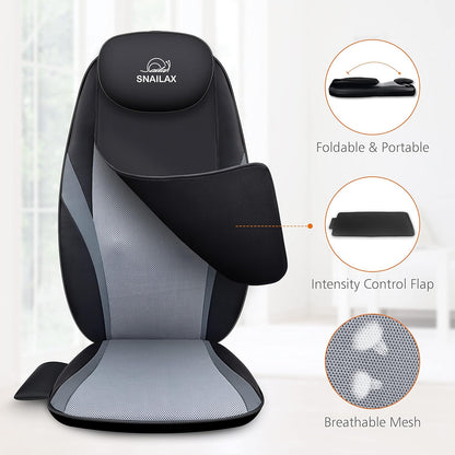2026 Coussin de Massage Shiatsu Snailax avec Chaleur – Coussin de Fauteuil Massant pour Dos, Massage Kneading pour Maison et Bureau