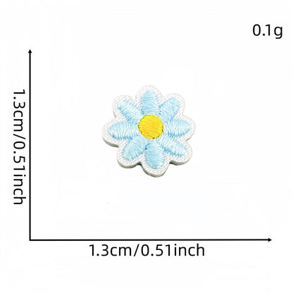 daisy flower embroidered patches multicolor floral set iron on
