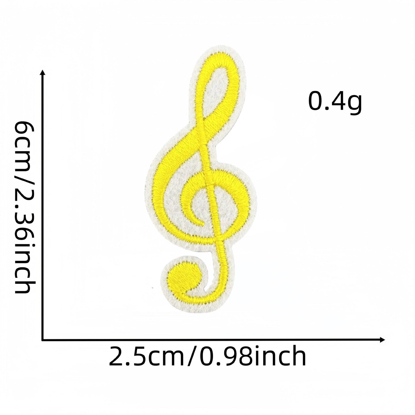 colorful music note embroidered patches iron on