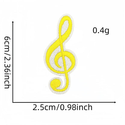 colorful music note embroidered patches iron on