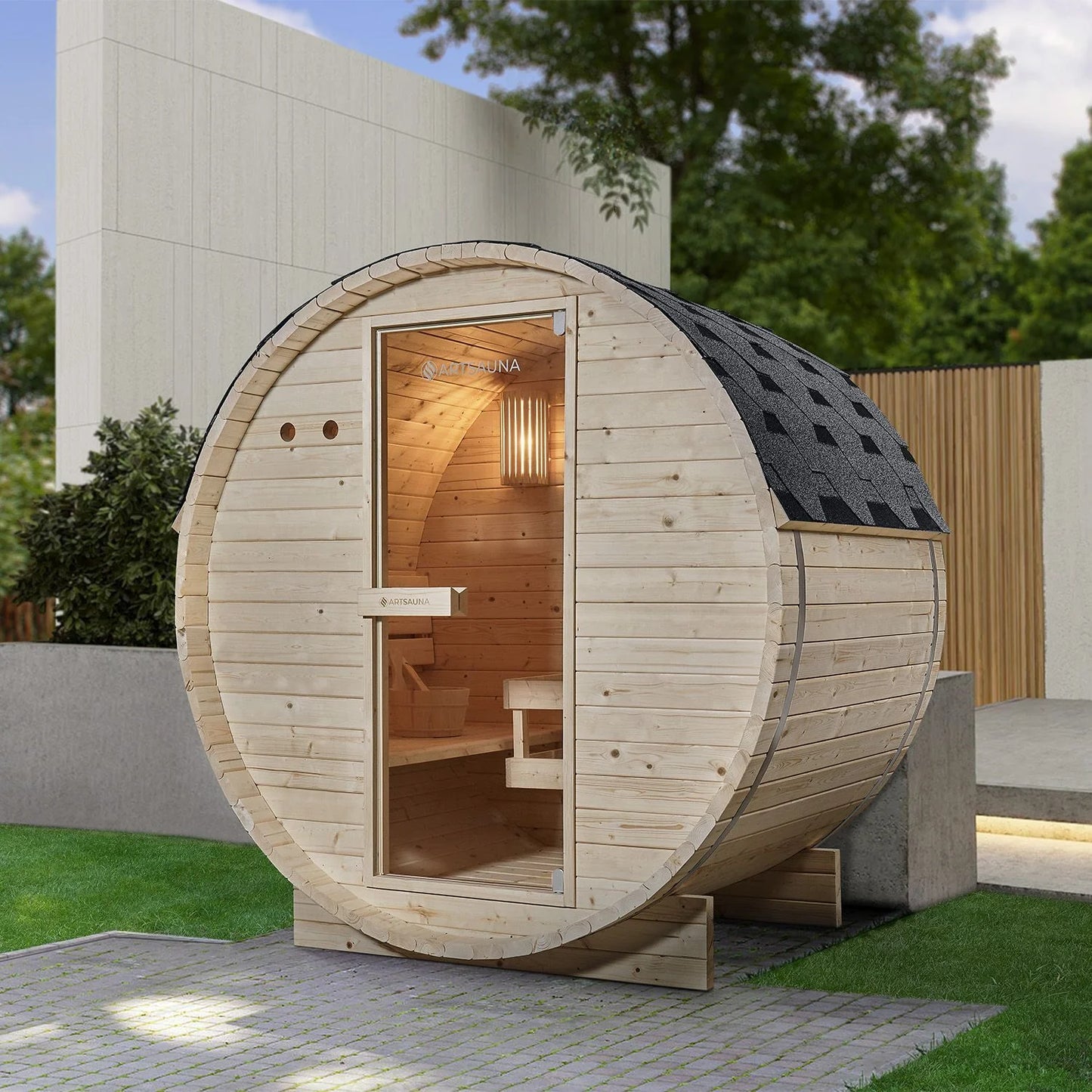Sauna tonneau 2026 au Spitzberg avec four à sauna