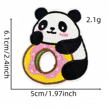 cute panda embroidered patches animal design iron on