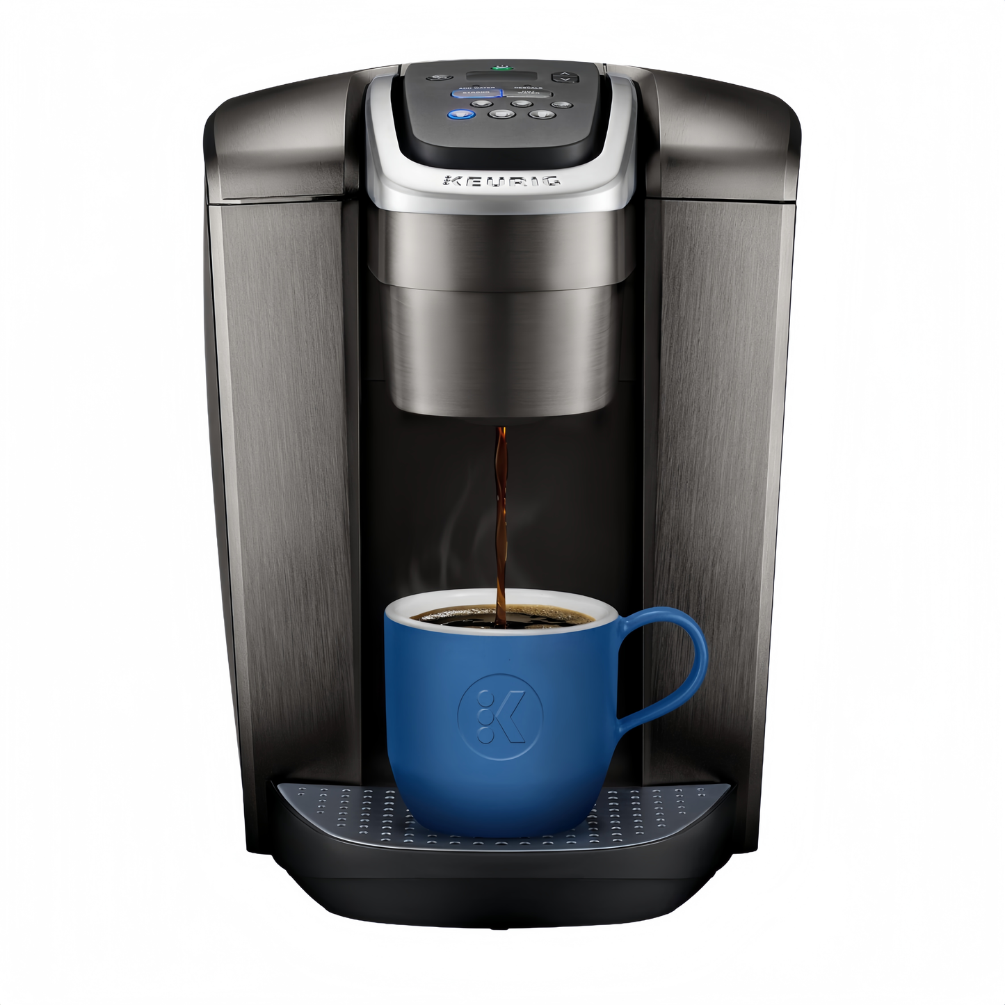 2026 Keurig K-Elite – Machine à Café à Dosettes K-Cup à Portion Unique, Finition Brossée Slate, Programmable pour Café Chaud et Glacé
