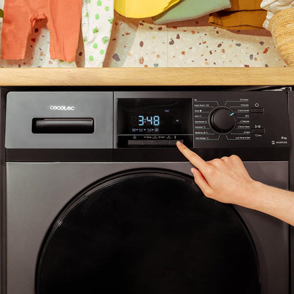 Cecotec Lave-Linge 9Kg Chargement Frontal Bolero Dresscode 9410 Inverter A. 1900W, 1400 tr/min Réglable, 16 Programmes, Faible Consommation d'Énergie, Vapeur, Stérilisation du Linge
