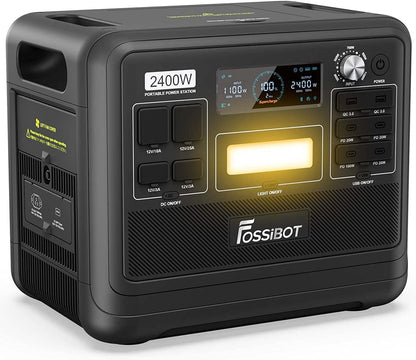F2400 Station électrique portable CA 2400W (4800W Pic),Station Silencieux Solaire 2048Wh LiFePO4,Groupe Générateur Électrique Onduleur Alimentation de Secours à Domicile Camping