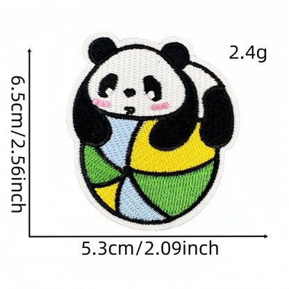 cute panda embroidered patches animal design iron on