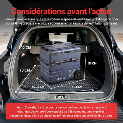 115L Glaciere Electrique Double Zone,Glaciere a Compression WiFi APP,12 V/24 V et 100-240 V Frigo Camping,-20 ℃ à 20 ℃,pour Voiture,Camion,Bateau,Camping,Car,Caravanes,Voyageant,Maison