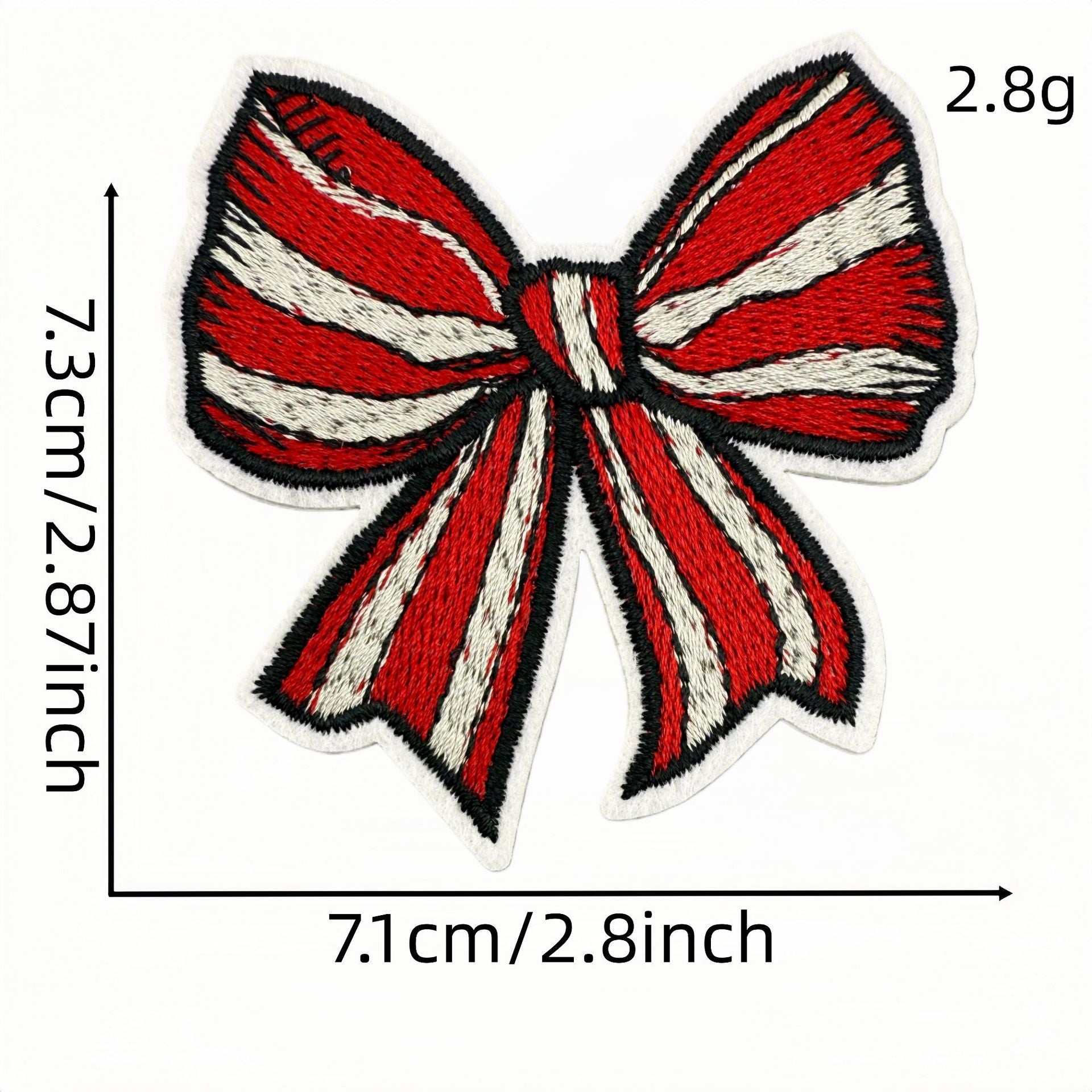 red bow embroidered patches iron on multicolor