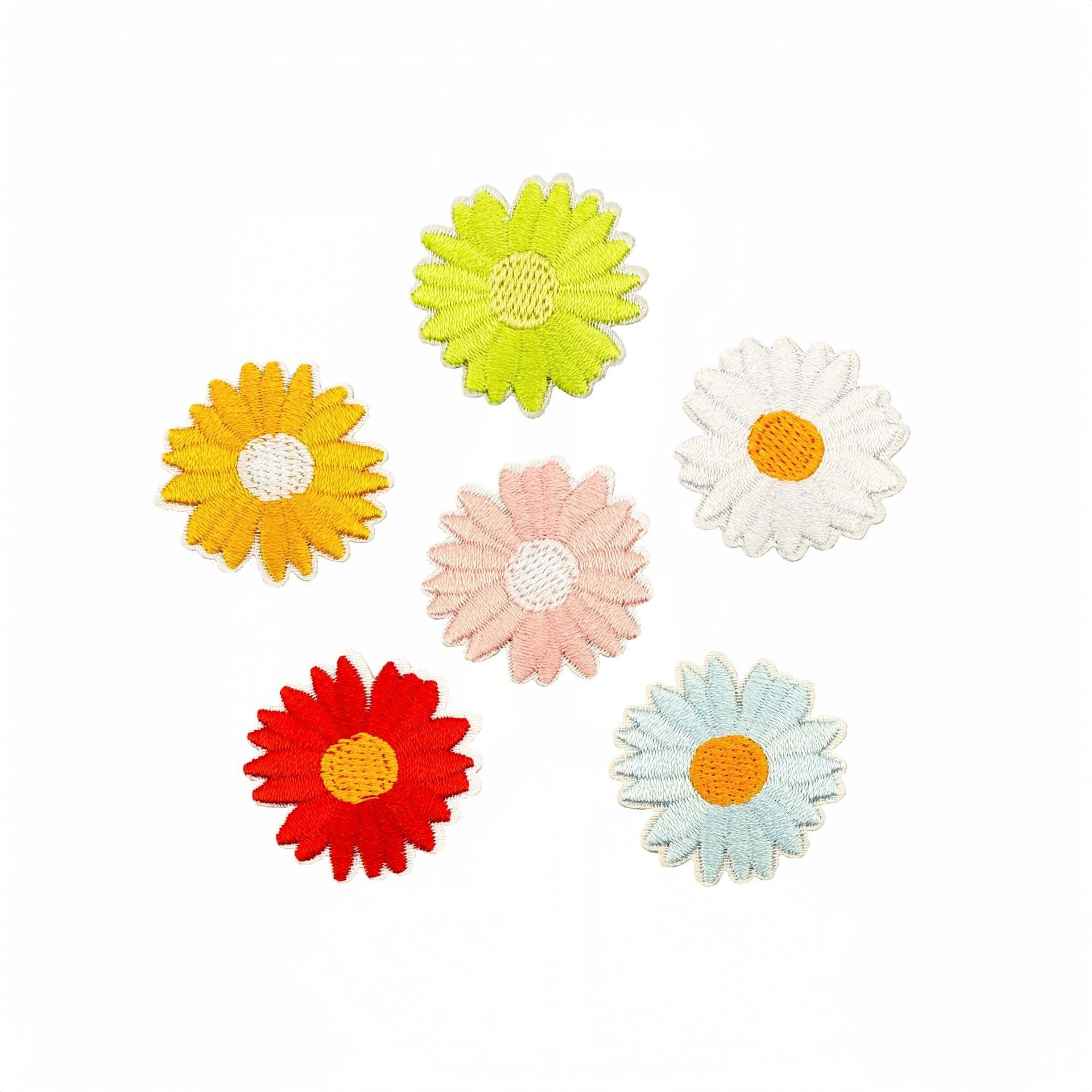 colorful daisy embroidered patches peel and stick self adhesive