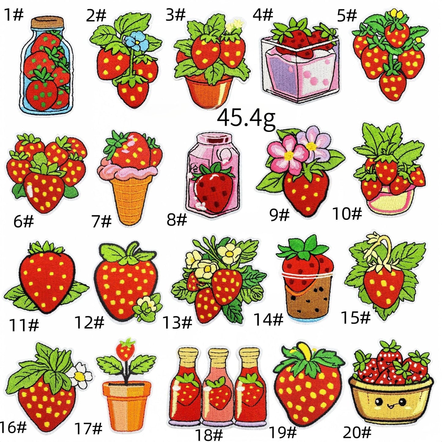 strawberry embroidered patches fruit design set iron on