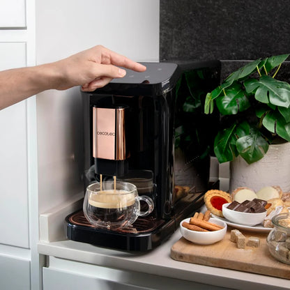2026 Machine à café entièrement automatique Cecotec Cremmaet Macchia Black Rose – 1350 W, Thermobloc, Pompe à 19 Bars, Système Plug&Play, Réservoir à café avec moulin intégré, Nettoyage automatique