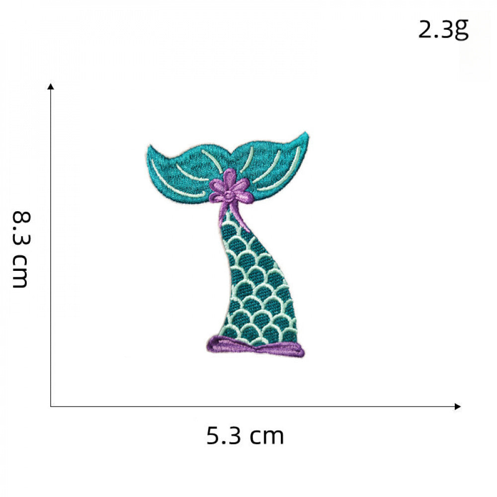 mermaid tail embroidered patches colorful ocean peel and stick