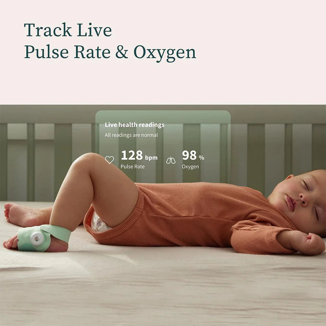 2026 Owlet Dream Sock™ – Moniteur Bébé Intelligent avec Surveillance en Temps Réel du Pouls, de l’Oxygène et du Sommeil – Couleur Rose Poudré
