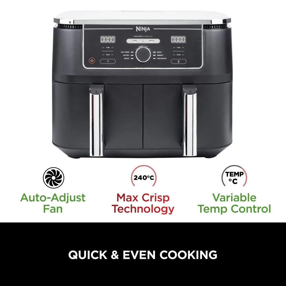 2026 Friteuse à air double zone 9,5 L Ninja Foodi Max grande capacité avec deux tiroirs indépendants