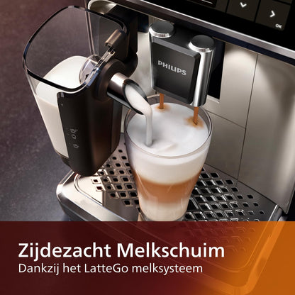 Philips Série 5400 Machine Expresso - Café à Grain - LatteGo Mousseur à Lait, 12 Spécialités de Café, Affichage Intuitif, 4 Profils Utilisateur, Noir (EP5441/50)