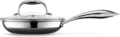 2026 Poêle HexClad Hybrid Antiadhésive 8 Pouces, Poignée Reste-Froide, Compatible Lave-Vaisselle, Résistante au Four jusqu’à 482°C, Compatible Induction et Tous Types de Plaques de Cuisson