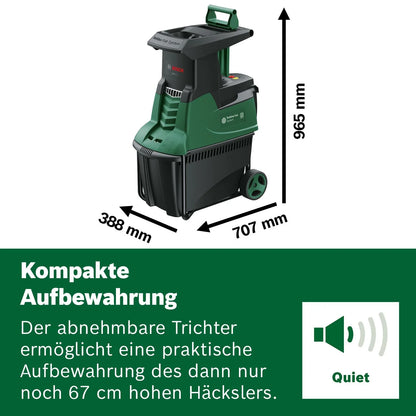 2026 Broyeur à turbine Bosch AXT 25 TC (2 500 W; adapté pour le bois et les déchets de jardin durs; avec gants de jardin; bac de collecte intégré 53 l; dans une boîte) – Édition Amazon