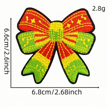bow embroidered patches iron on multicolor