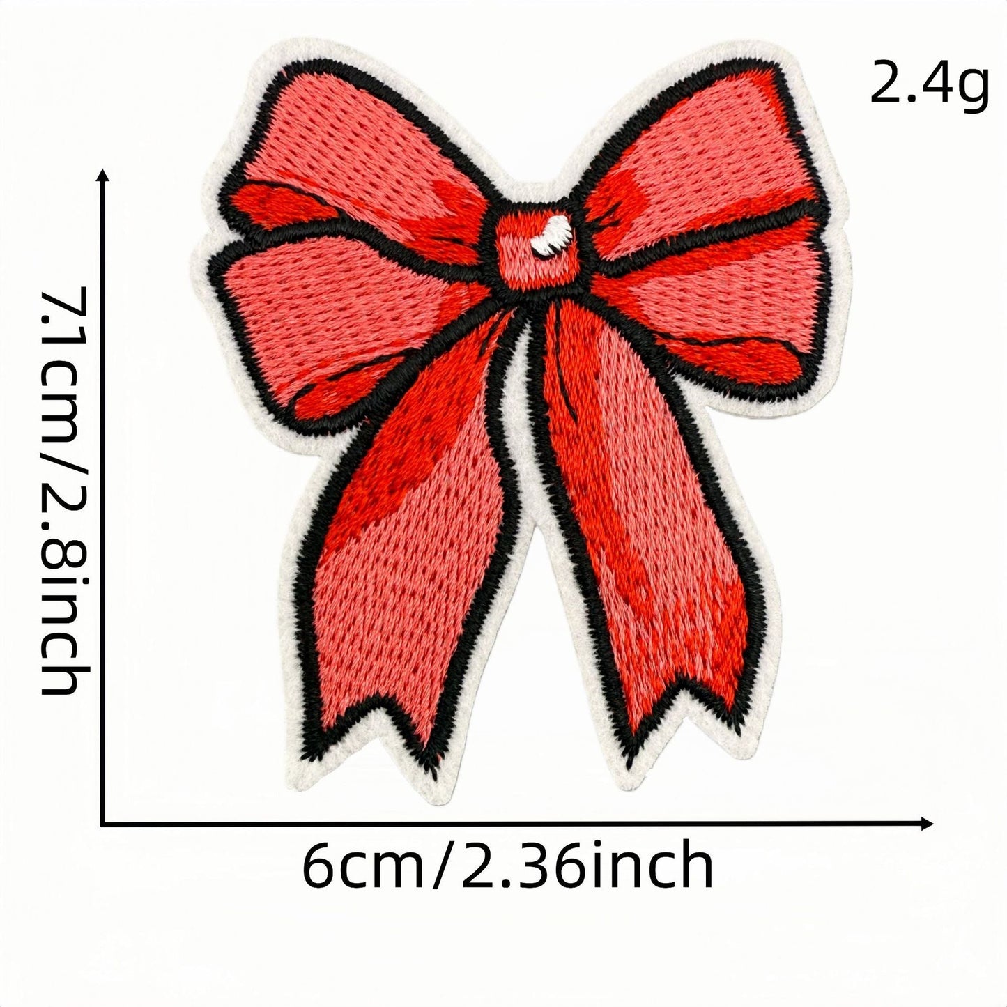 red bow embroidered patches iron on multicolor