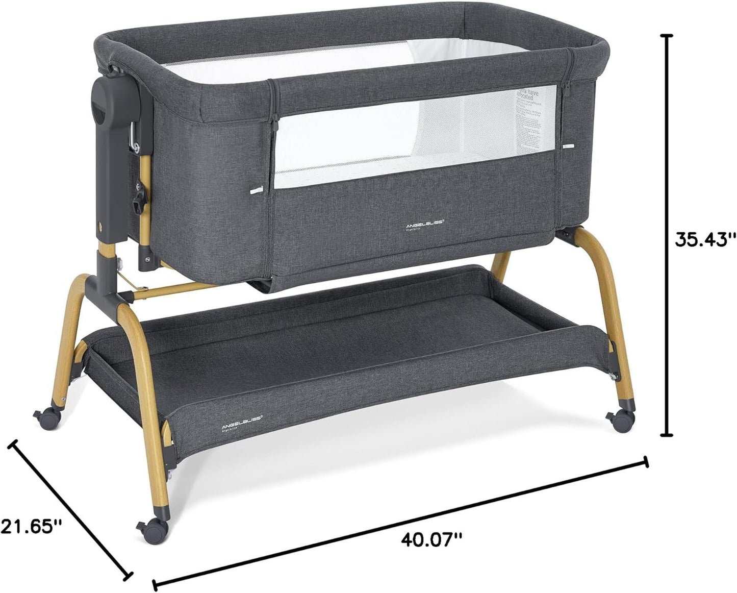 Berceau à bascule 2026 pour bébé, berceau cododo avec matelas confortable et roulettes, réglable en hauteur sur 6 positions, facilement pliable, berceau cododo portable pour nouveau-nés