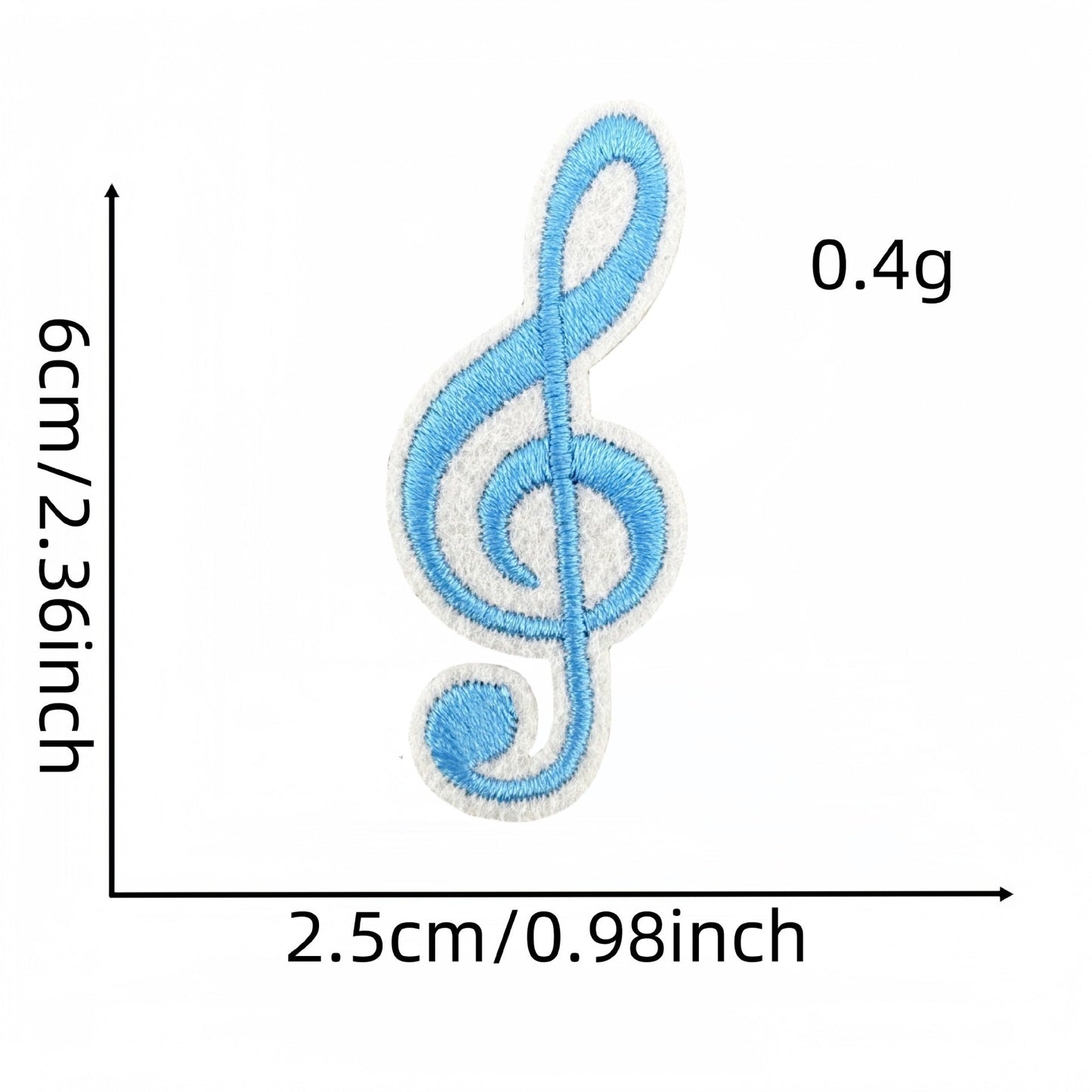colorful music note embroidered patches iron on