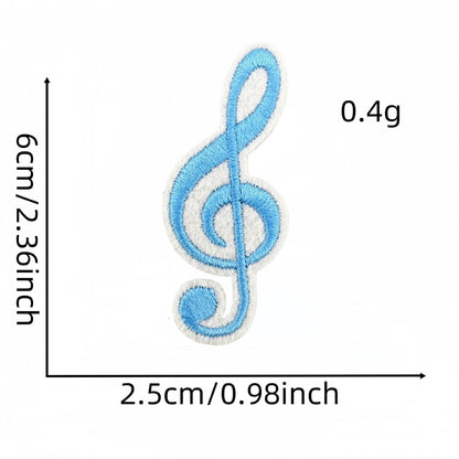 colorful music note embroidered patches iron on