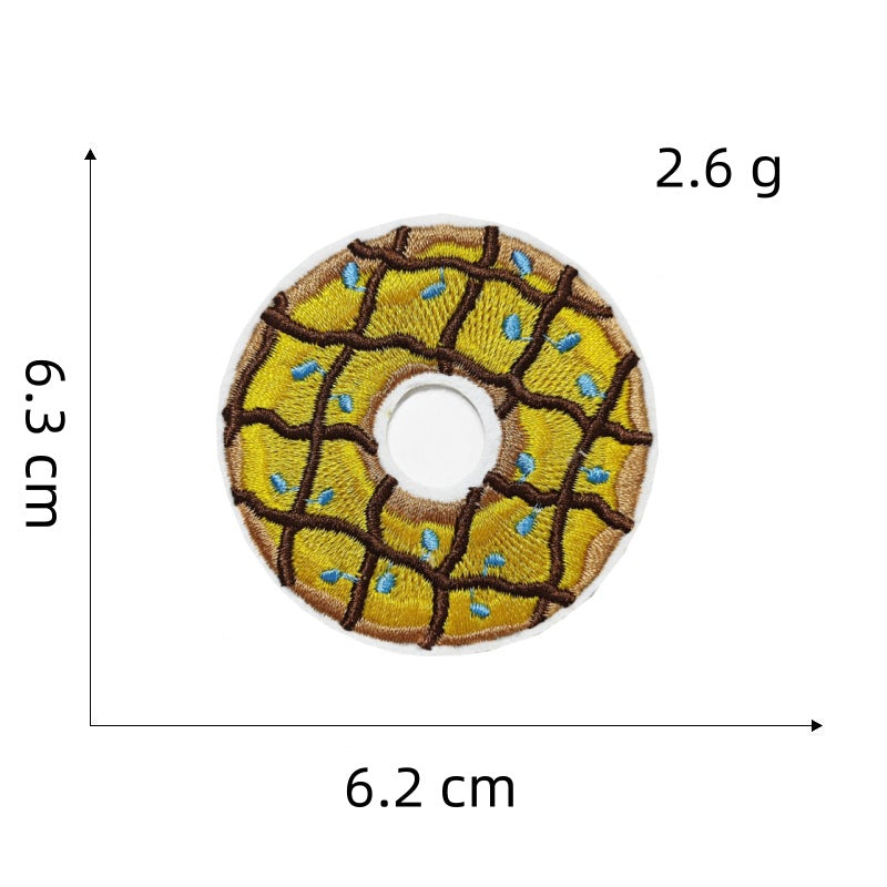donut embroidered patches sweet food design iron on
