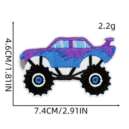 monster truck embroidered patches off road vehicle design iron on