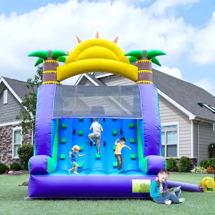 Nouveau modèle 2026  : Double toboggan aquatique gonflable de 26 pieds (env. 8 m) pour enfants et adultes – Parc aquatique gonflable en PVC avec soufflerie – Grand bassin de réception pour le jardin et les jeux en plein air – Dimensions : 26 pi (L) x